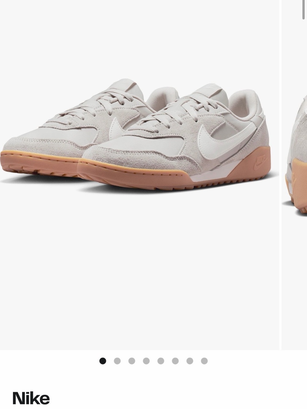 Nike Women’s Light Pink Suede & Textile Sneaker with Gum Sole - Picture 1 of 3